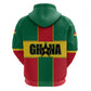 African Ghana Zip Hoodie Flag with Coat of Arms Simple Design