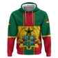 African Ghana Zip Hoodie Flag with Coat of Arms Simple Design