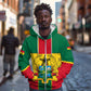 African Ghana Zip Hoodie Flag with Coat of Arms Simple Design
