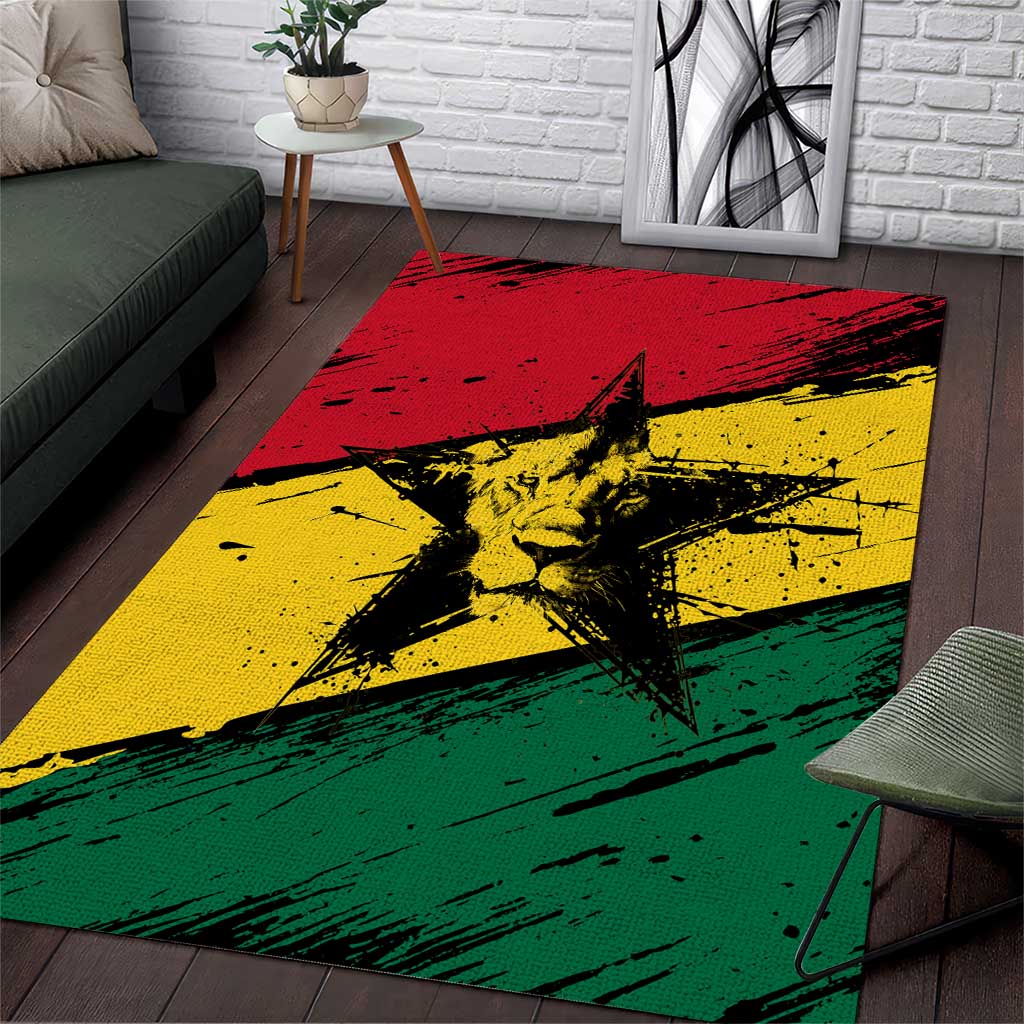Afro Ghana Lion Area Rug Star Grunge Style by AfricanPride