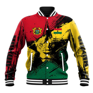 Afro Ghana Lion Baseball Jacket Star Grunge Style