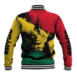 Afro Ghana Lion Baseball Jacket Star Grunge Style