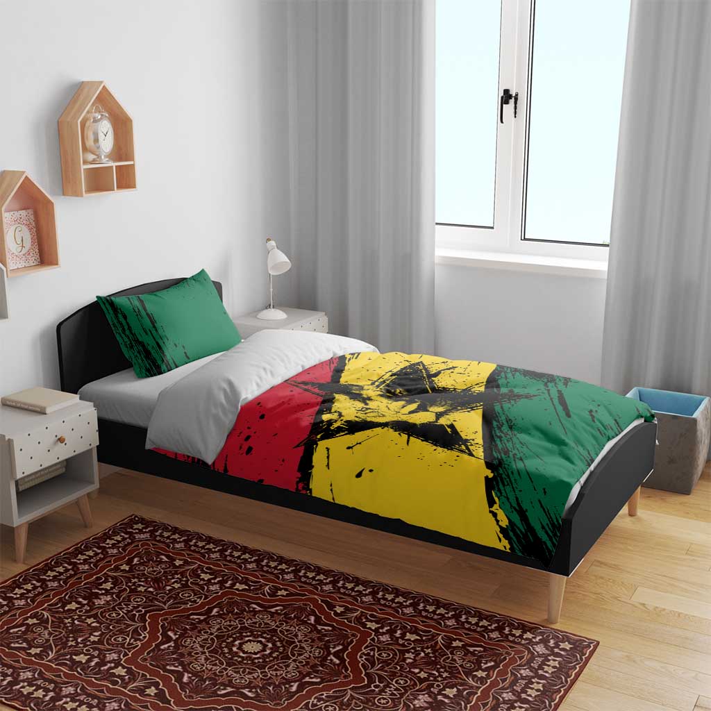Afro Ghana Lion Bedding Set Star Grunge Style