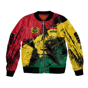 Afro Ghana Lion Bomber Jacket Star Grunge Style