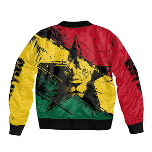 Afro Ghana Lion Bomber Jacket Star Grunge Style