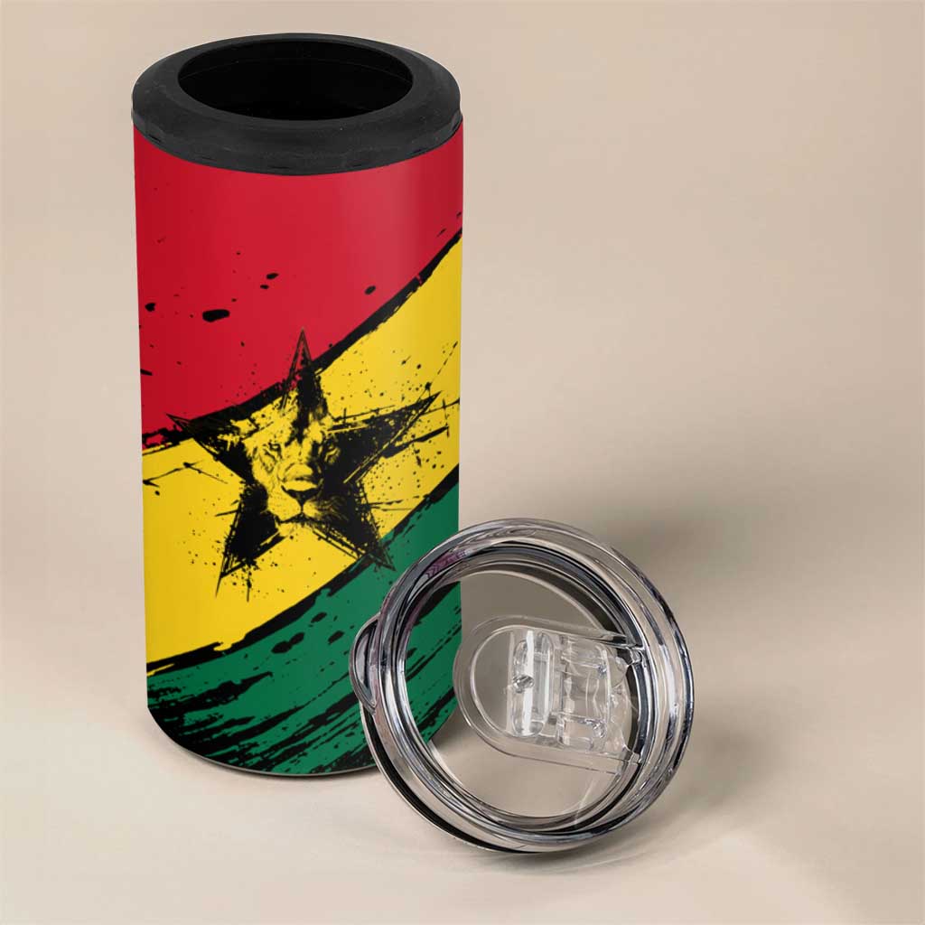 Afro Ghana Lion 4 in 1 Can Cooler Tumbler Star Grunge Style