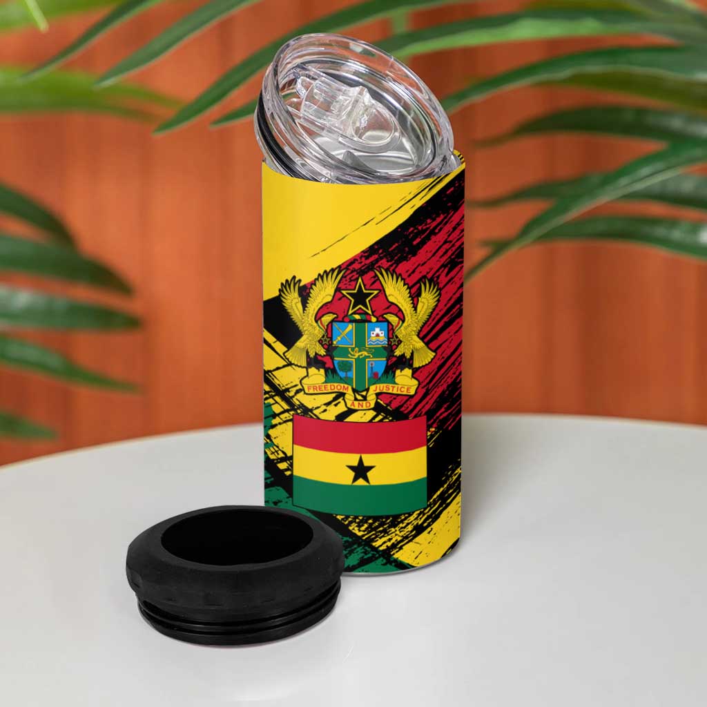 Afro Ghana Lion 4 in 1 Can Cooler Tumbler Star Grunge Style