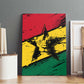 Afro Ghana Lion Canvas Wall Art Star Grunge Style