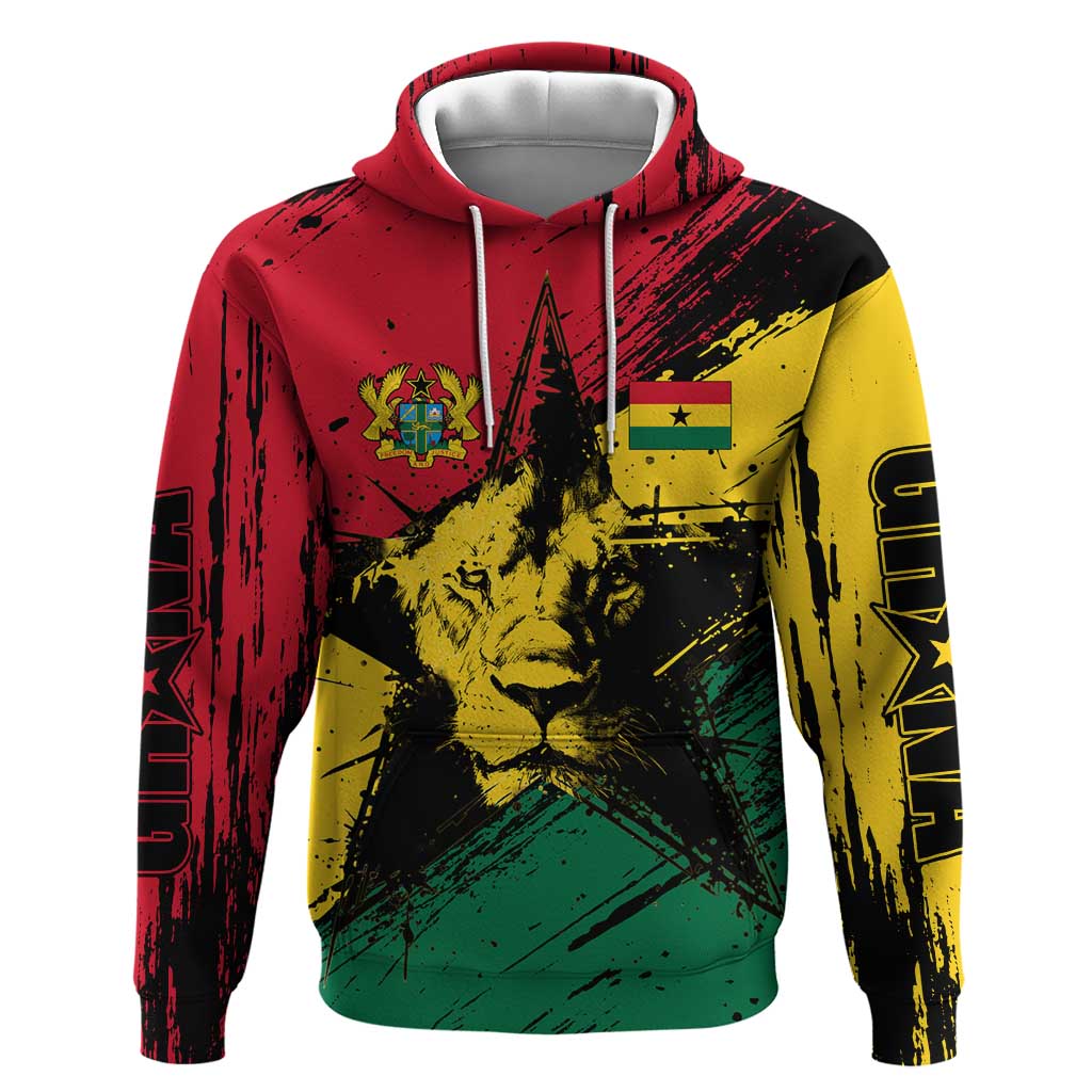 Afro Ghana Lion Hoodie Star Grunge Style