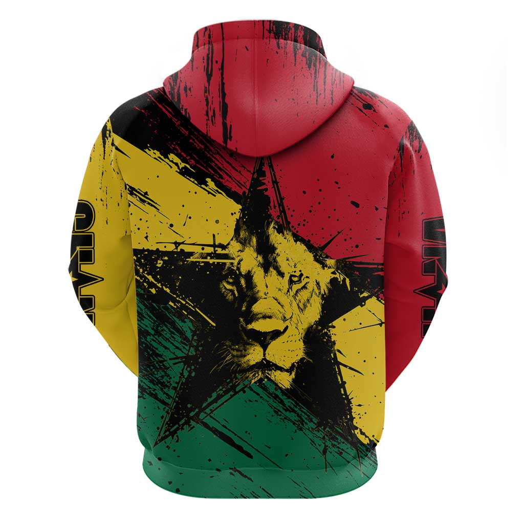 Afro Ghana Lion Hoodie Star Grunge Style