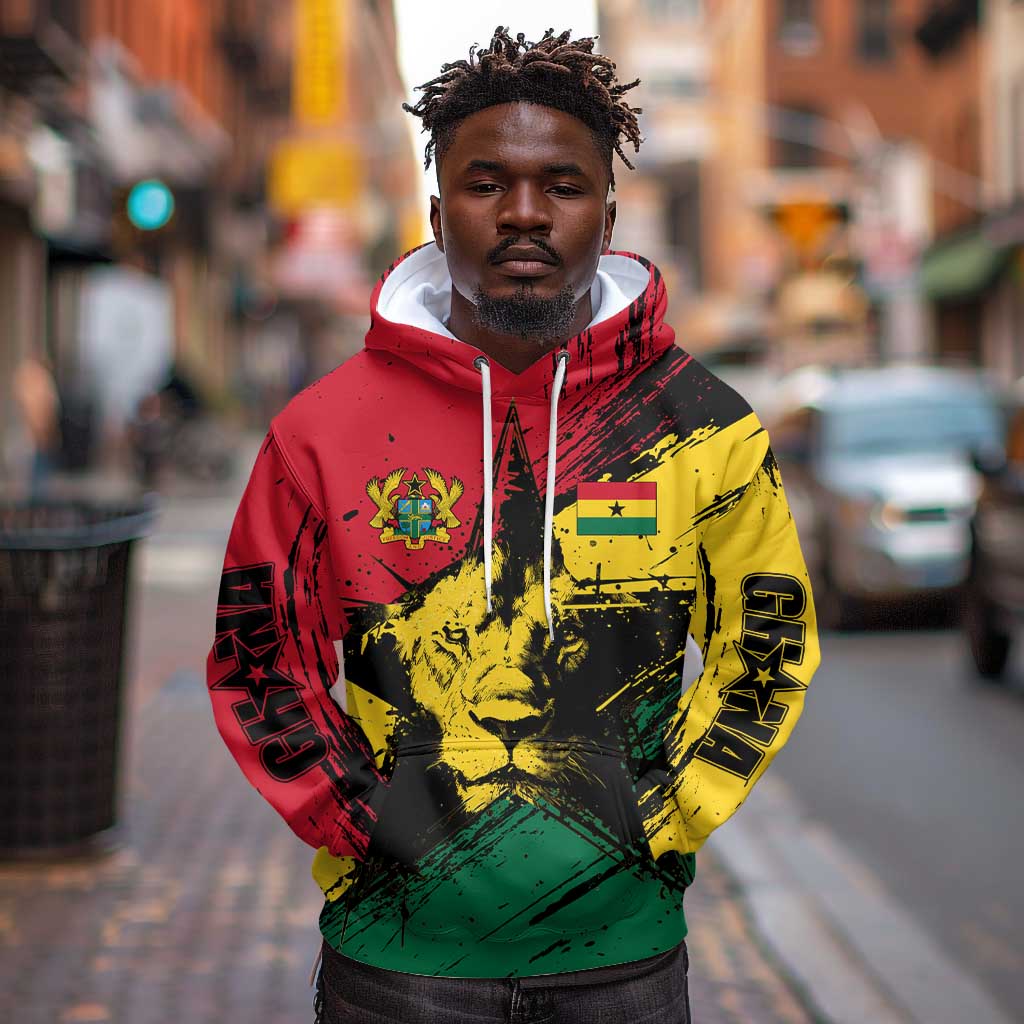 Afro Ghana Lion Hoodie Star Grunge Style