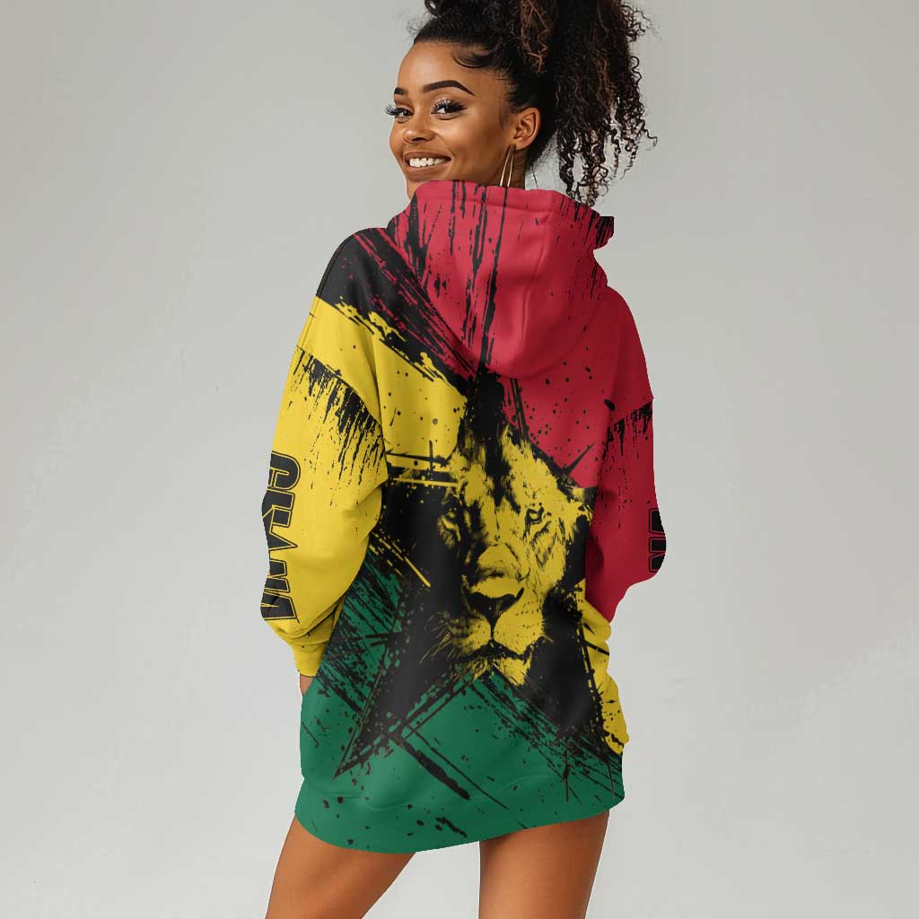 Afro Ghana Lion Hoodie Dress Star Grunge Style