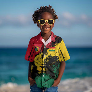 Afro Ghana Lion Kid Hawaiian Shirt Star Grunge Style