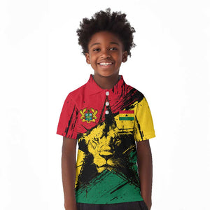 Afro Ghana Lion Kid Polo Shirt Star Grunge Style