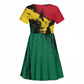 Afro Ghana Lion Kid Short Sleeve Dress Star Grunge Style