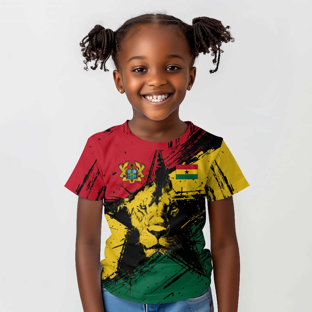 Afro Ghana Lion Kid T shirt Star Grunge Style