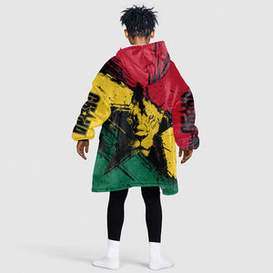 Afro Ghana Lion Kid Wearable Blanket Hoodie Star Grunge Style