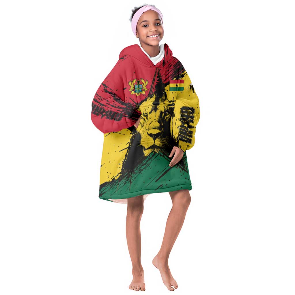 Afro Ghana Lion Kid Wearable Blanket Hoodie Star Grunge Style