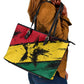 Afro Ghana Lion Leather Tote Bag Star Grunge Style