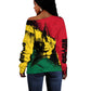 Afro Ghana Lion Off Shoulder Sweater Star Grunge Style