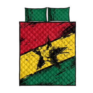 Afro Ghana Lion Quilt Bed Set Star Grunge Style