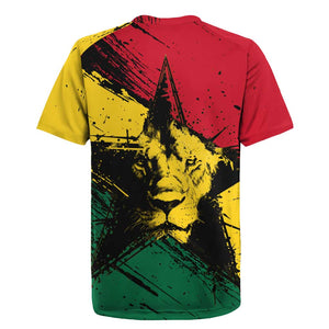 Afro Ghana Lion Rugby Jersey Star Grunge Style