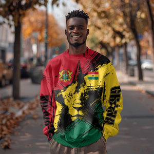 Afro Ghana Lion Sweatshirt Star Grunge Style