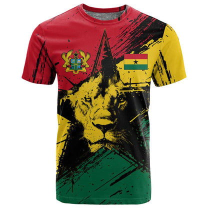 Afro Ghana Lion T shirt Star Grunge Style