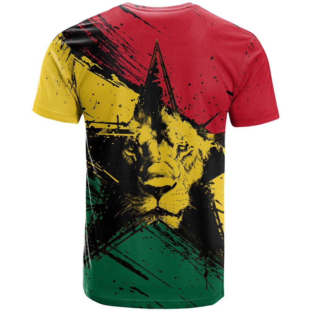 Afro Ghana Lion T shirt Star Grunge Style