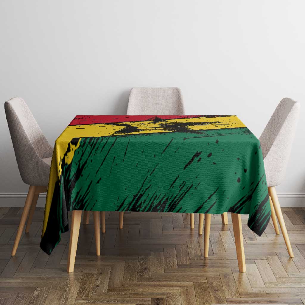Afro Ghana Lion Tablecloth Star Grunge Style