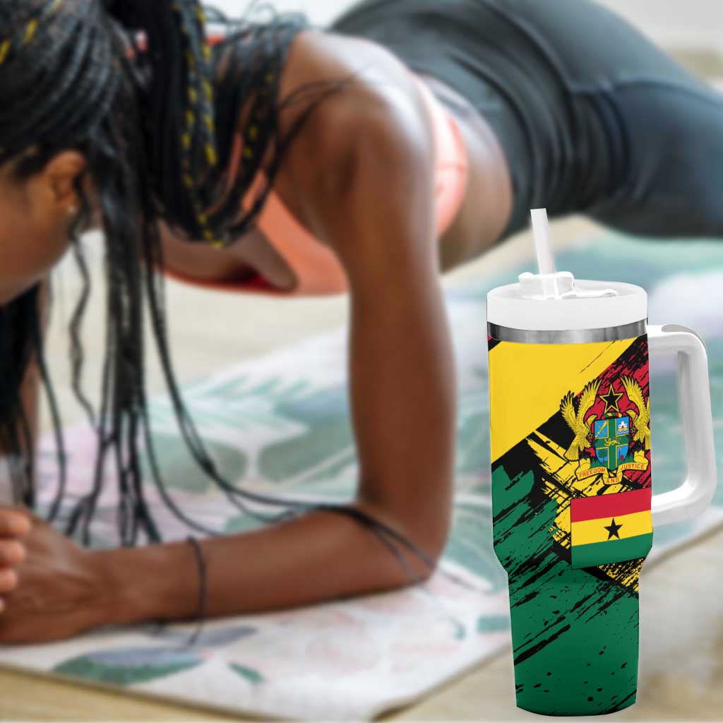 Afro Ghana Lion Tumbler With Handle Star Grunge Style