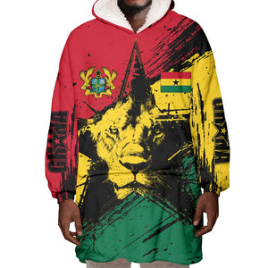 Afro Ghana Lion Wearable Blanket Hoodie Star Grunge Style
