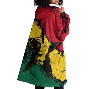Afro Ghana Lion Wearable Blanket Hoodie Star Grunge Style