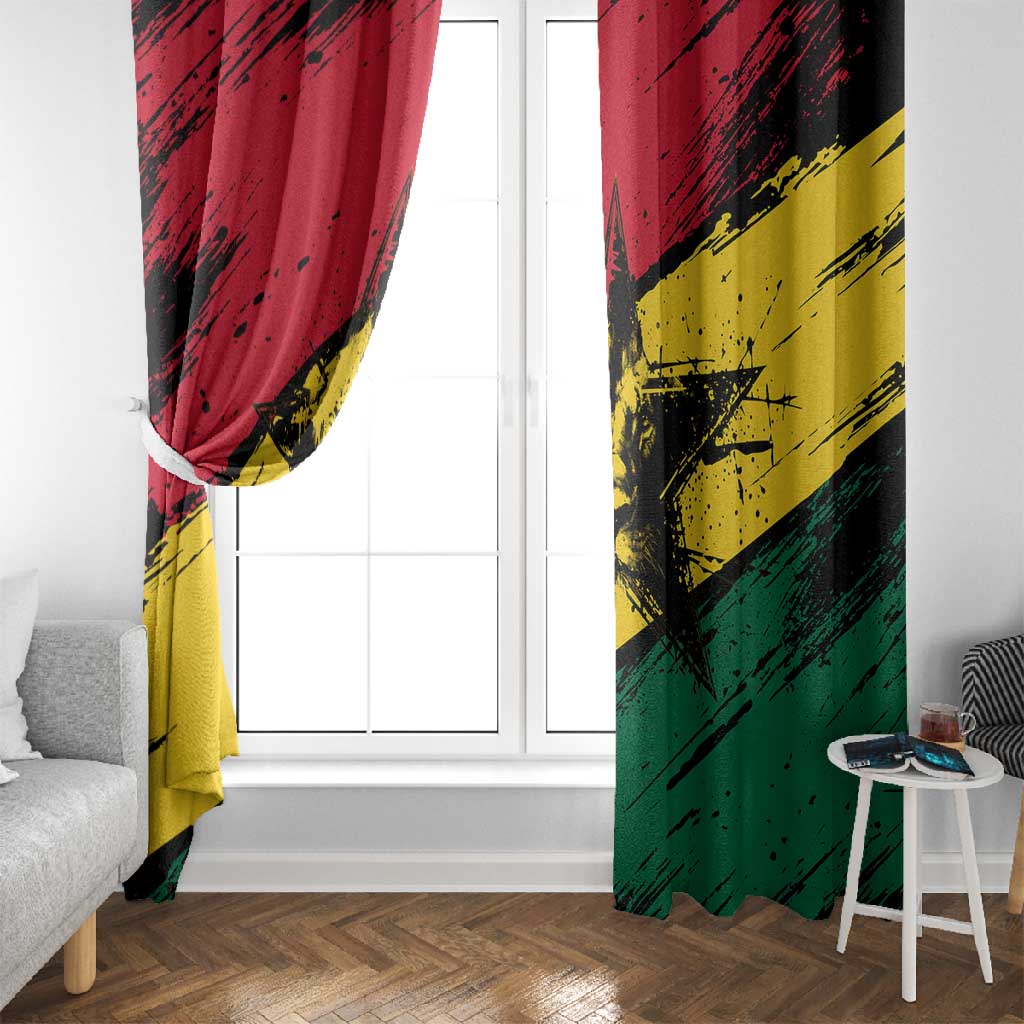Afro Ghana Lion Window Curtain Star Grunge Style