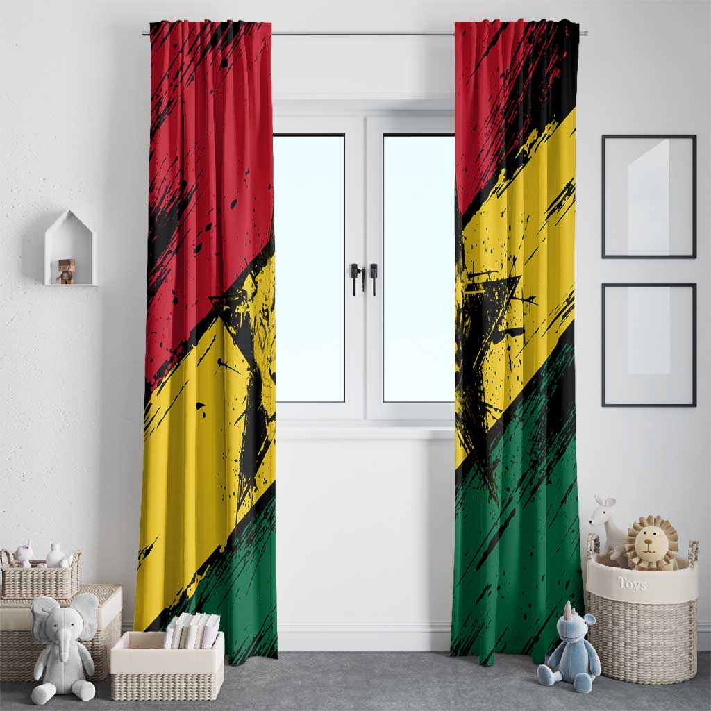 Afro Ghana Lion Window Curtain Star Grunge Style