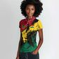 Afro Ghana Lion Women Polo Shirt Star Grunge Style