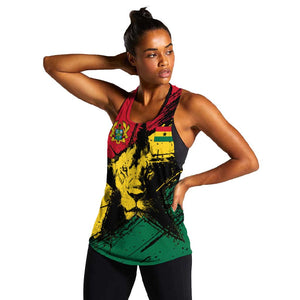 Afro Ghana Lion Women Racerback Tank Star Grunge Style