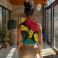 Afro Ghana Lion Women Sleeveless Polo Shirt Star Grunge Style