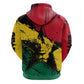 Afro Ghana Lion Zip Hoodie Star Grunge Style