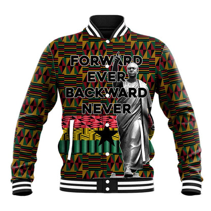 Kwame Nkrumah Ghana Baseball Jacket Kente Pattern African