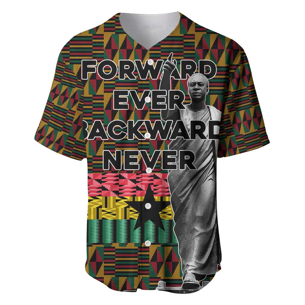 Kwame Nkrumah Ghana Baseball Jersey Kente Pattern African