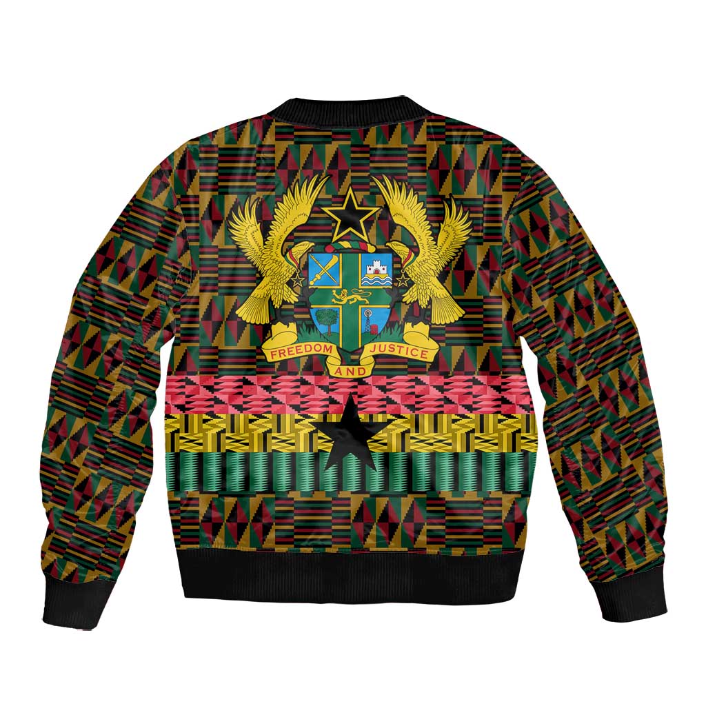 Kwame Nkrumah Ghana Bomber Jacket Kente Pattern African