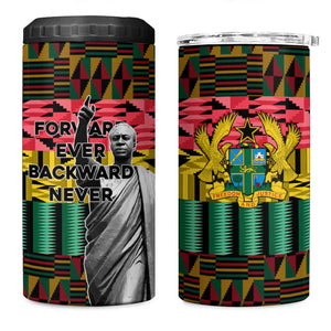 Kwame Nkrumah Ghana 4 in 1 Can Cooler Tumbler Kente Pattern African