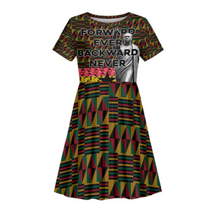 Kwame Nkrumah Ghana Kid Short Sleeve Dress Kente Pattern African