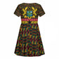 Kwame Nkrumah Ghana Kid Short Sleeve Dress Kente Pattern African