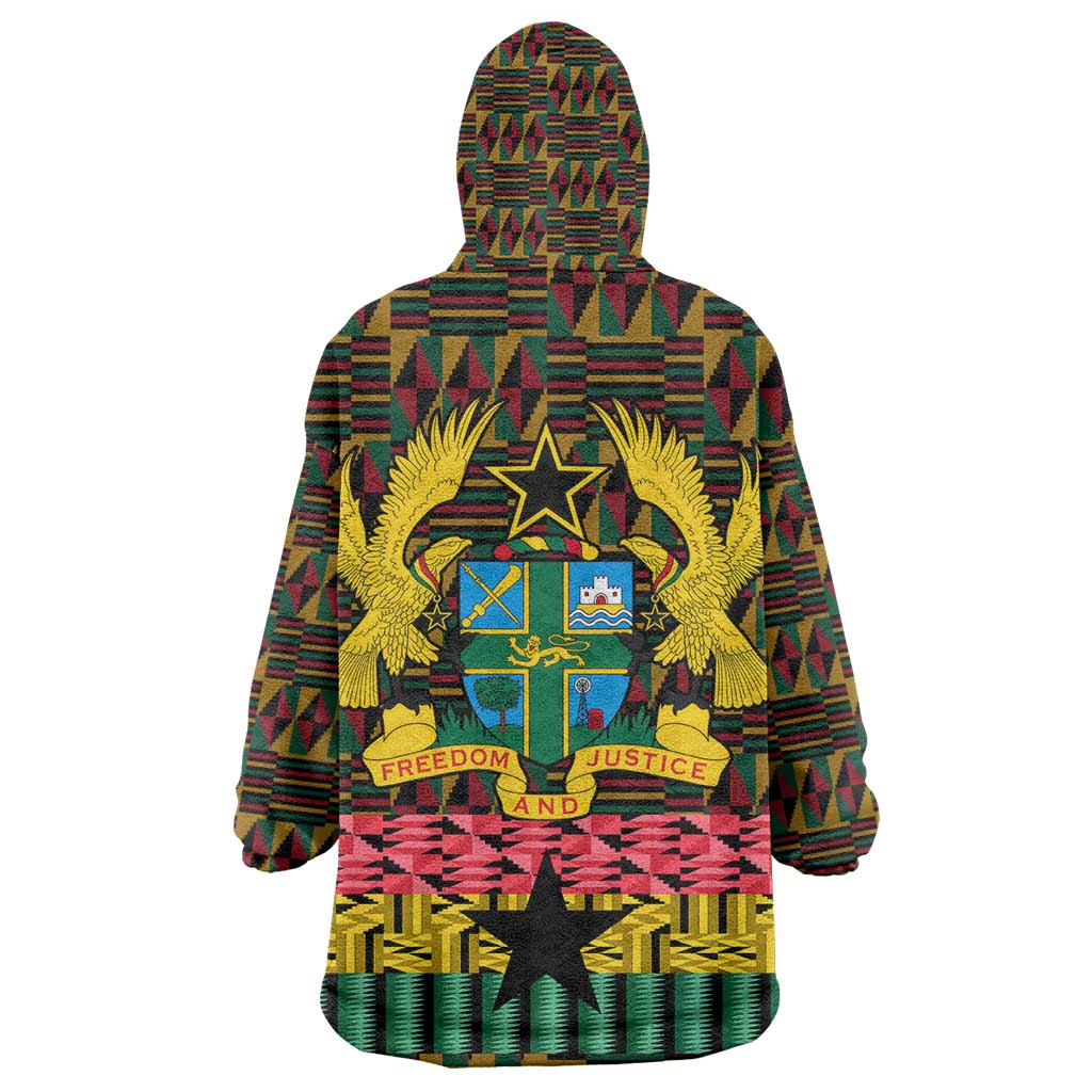 Kwame Nkrumah Ghana Kid Wearable Blanket Hoodie Kente Pattern African
