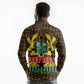 Kwame Nkrumah Ghana Long Sleeve Polo Shirt Kente Pattern African