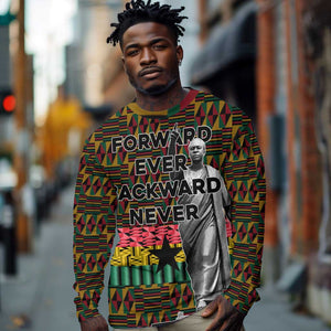 Kwame Nkrumah Ghana Long Sleeve Shirt Kente Pattern African