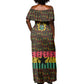 Kwame Nkrumah Ghana Off Shoulder Maxi Dress Kente Pattern African