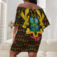 Kwame Nkrumah Ghana Off Shoulder Short Dress Kente Pattern African